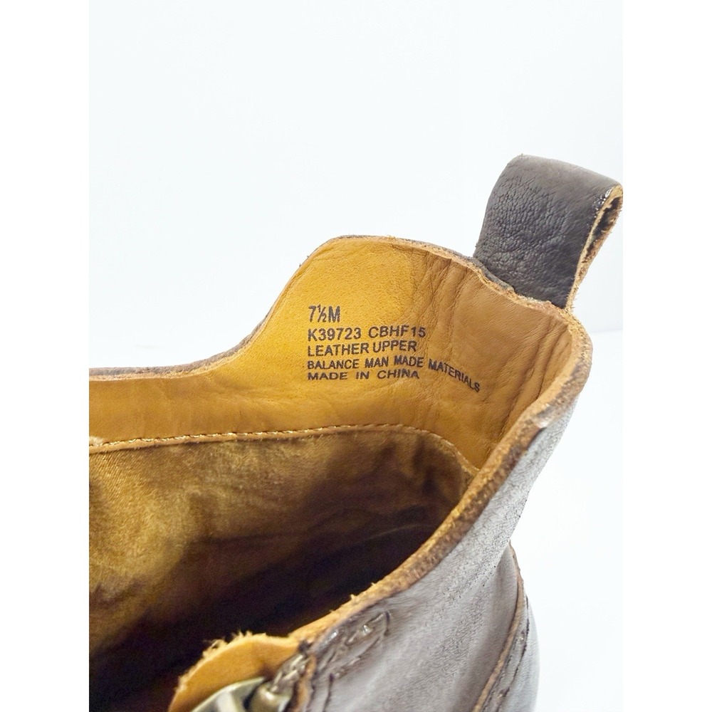 Kork-Ease Brown Leather Lace Up Ankle Boot Cap Toe Equestrian Zip Bootie 7.5 - Picture 12 of 15